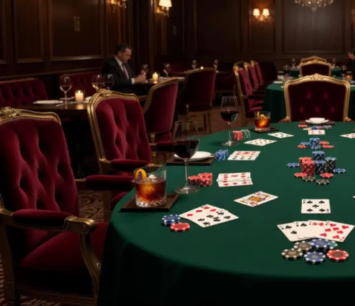 Elegáns offline pokerasztal luxus éttermi környezetben