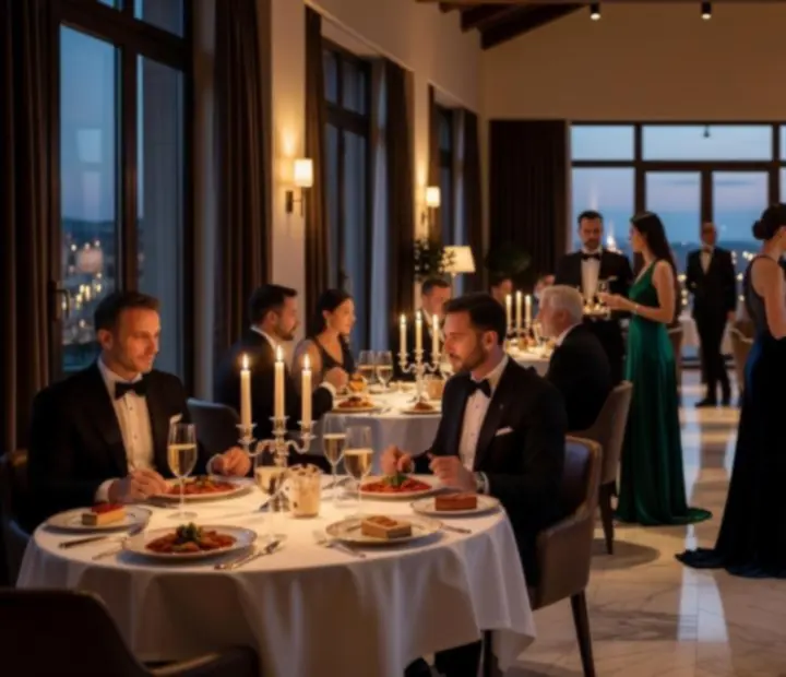 Elegáns rendezvény a Topa Janlatok365 étteremben, gyertyafényes asztalokkal és exkluzív hangulattal
