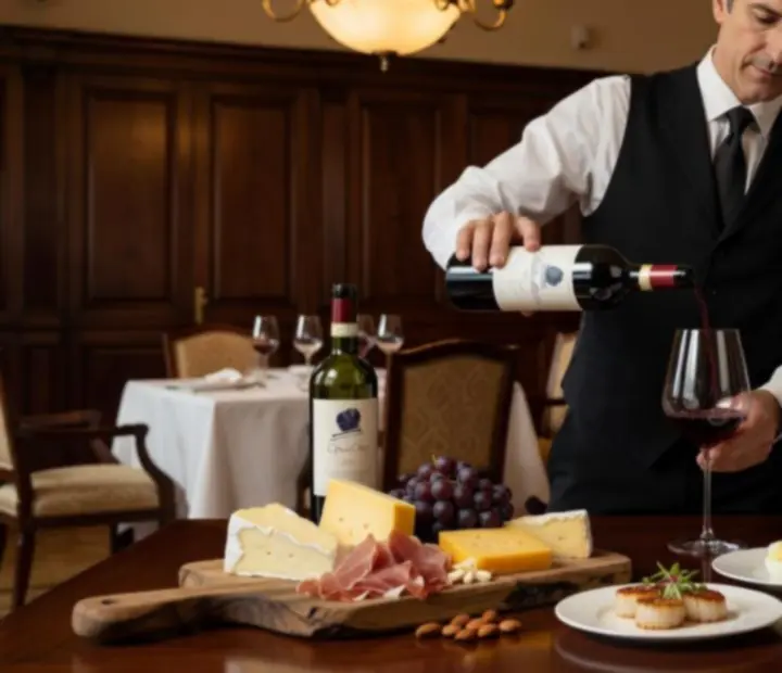 Sommelier által tálalt prémium borpárosítás elegáns poharakban